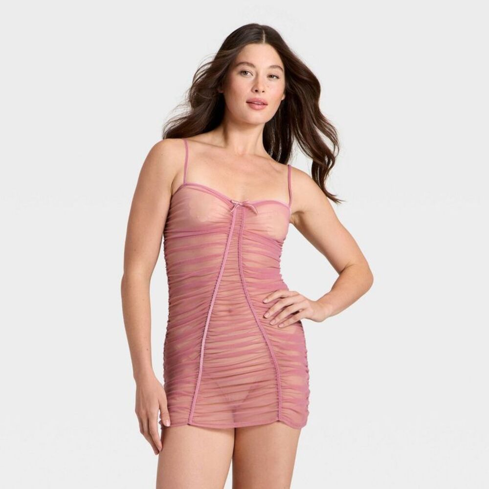 Women's Mesh Lingerie Slip Dress - Auden Mauve XS